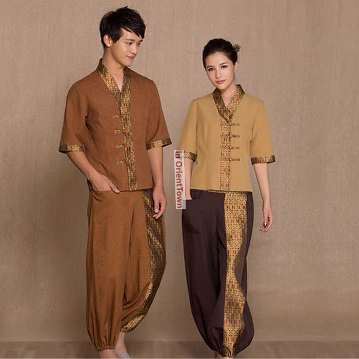 Wellness Spa And Massage - ชุดนวดสปาสไตล์ไทย เสื้อ+กางเกง ชุดทำงานเสริมสวย ชุดยูนิฟอร์มพนักงานนวดเท้า อาบน้ำ ดูแลสุขภาพ
