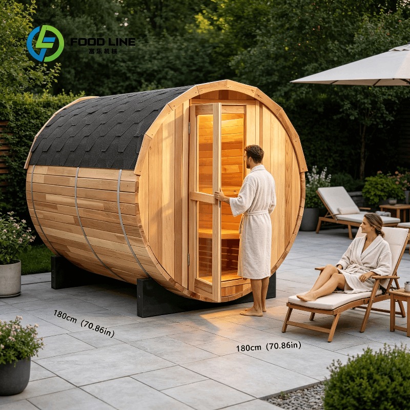 Spa Wellness Design - ห้องซาวน่าแห้งกลางแจ้งแบบกำหนดเองพร้อมประตูกระจกและโครงไม้ สำหรับสปาเพื่อสุขภาพในสวนหลังบ้าน สั่งซื้อจำนวนมาก ราคาดี ดีไซน์ทันสมัย