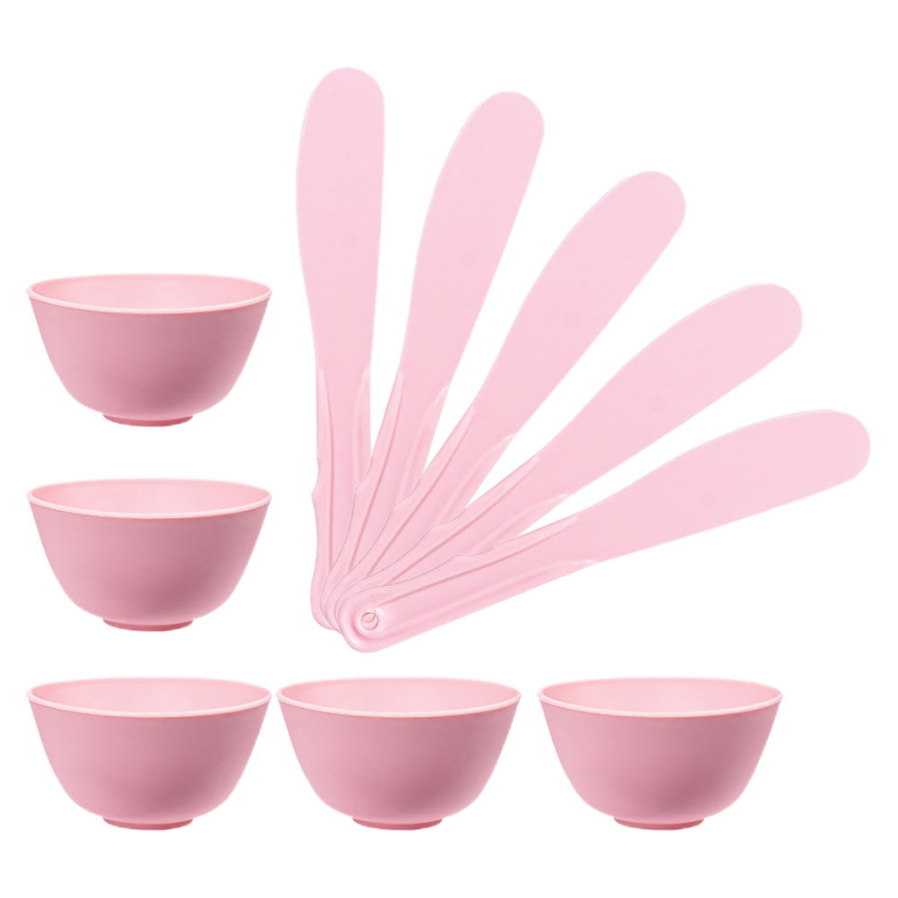 Face Mask Silicone - ชุดอุปกรณ์ผสมมาส์กหน้า 5 ชิ้น ชามผสมซิลิโคนสำหรับทำมาส์กหน้า DIY ชุดอุปกรณ์ดูแลผิว