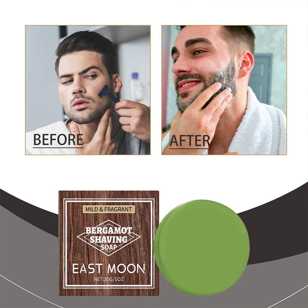 Hair Removal Cream - สบู่โกนหนวดเบอร์กามอตสำหรับผู้ชาย โฟมเข้มข้น ครีมโกนหนวดแบบแท่ง ให้ความเรียบลื่น ชุ่มชื้น กำจัดขนบนใบหน้า